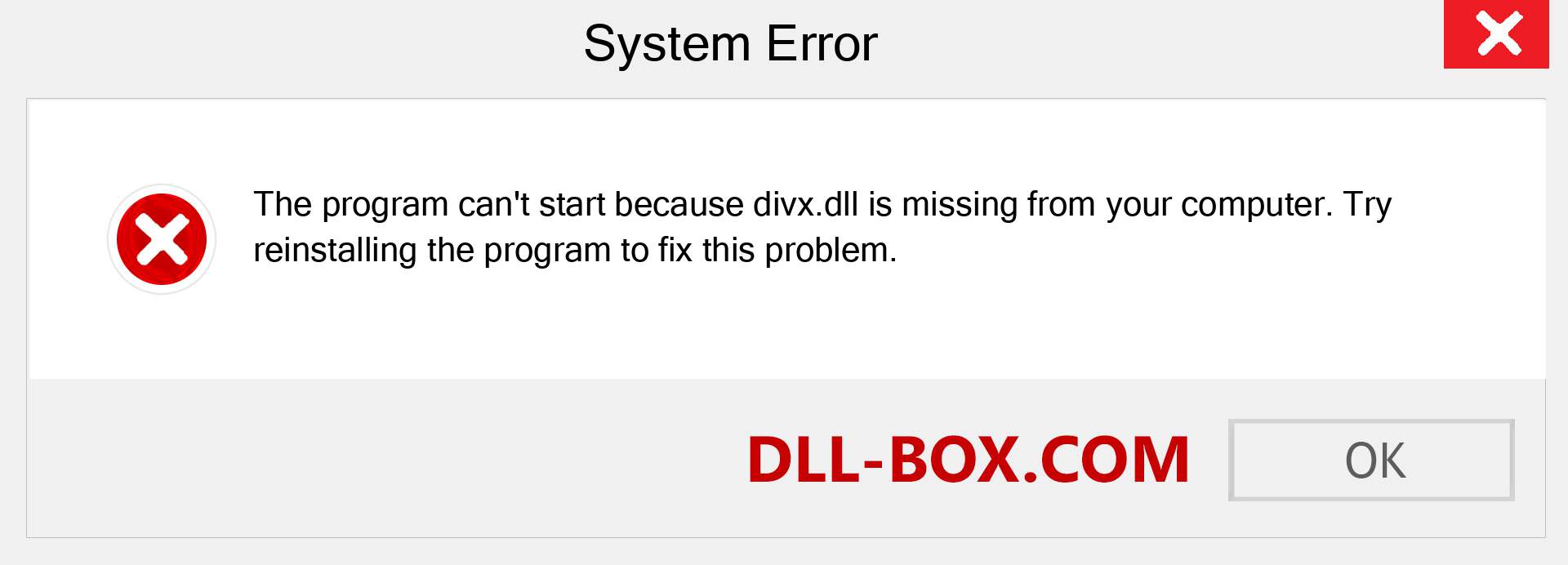  divx.dll file is missing?. Download for Windows 7, 8, 10 - Fix  divx dll Missing Error on Windows, photos, images