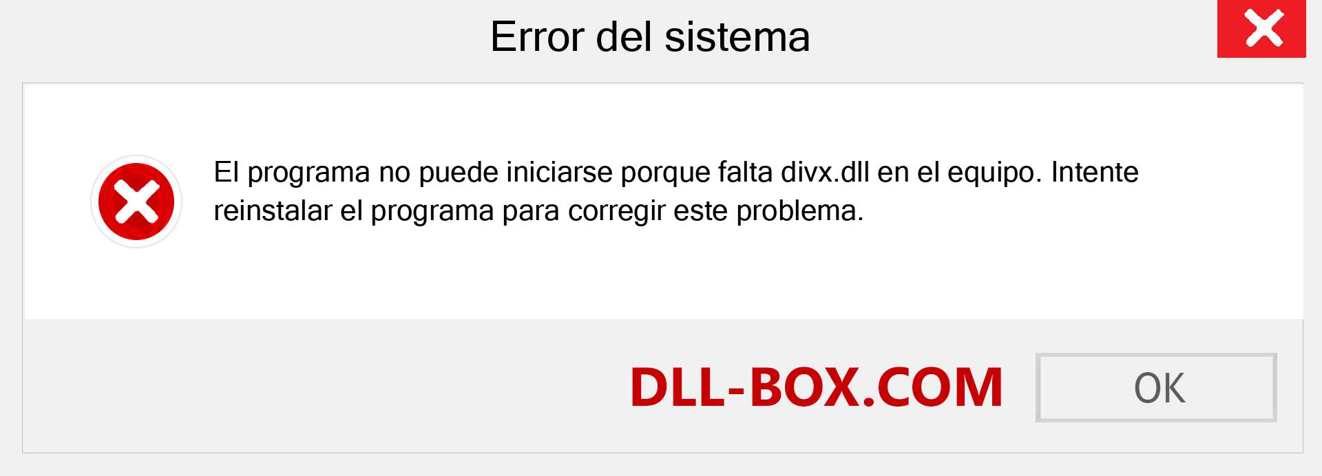 ¿Falta el archivo divx.dll ?. Descargar para Windows 7, 8, 10 - Corregir divx dll Missing Error en Windows, fotos, imágenes